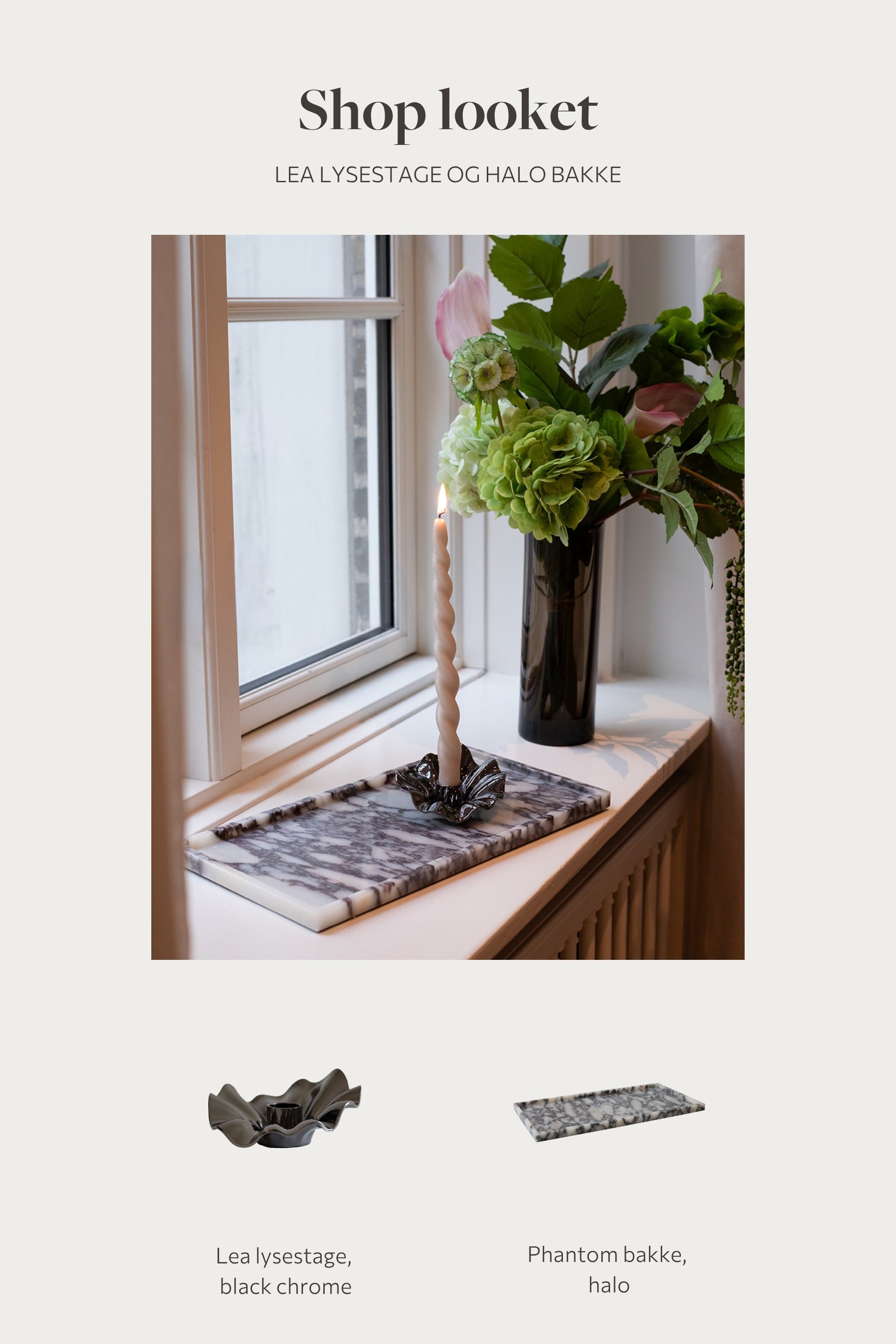 Shop looket - Halo og lea lysestage
