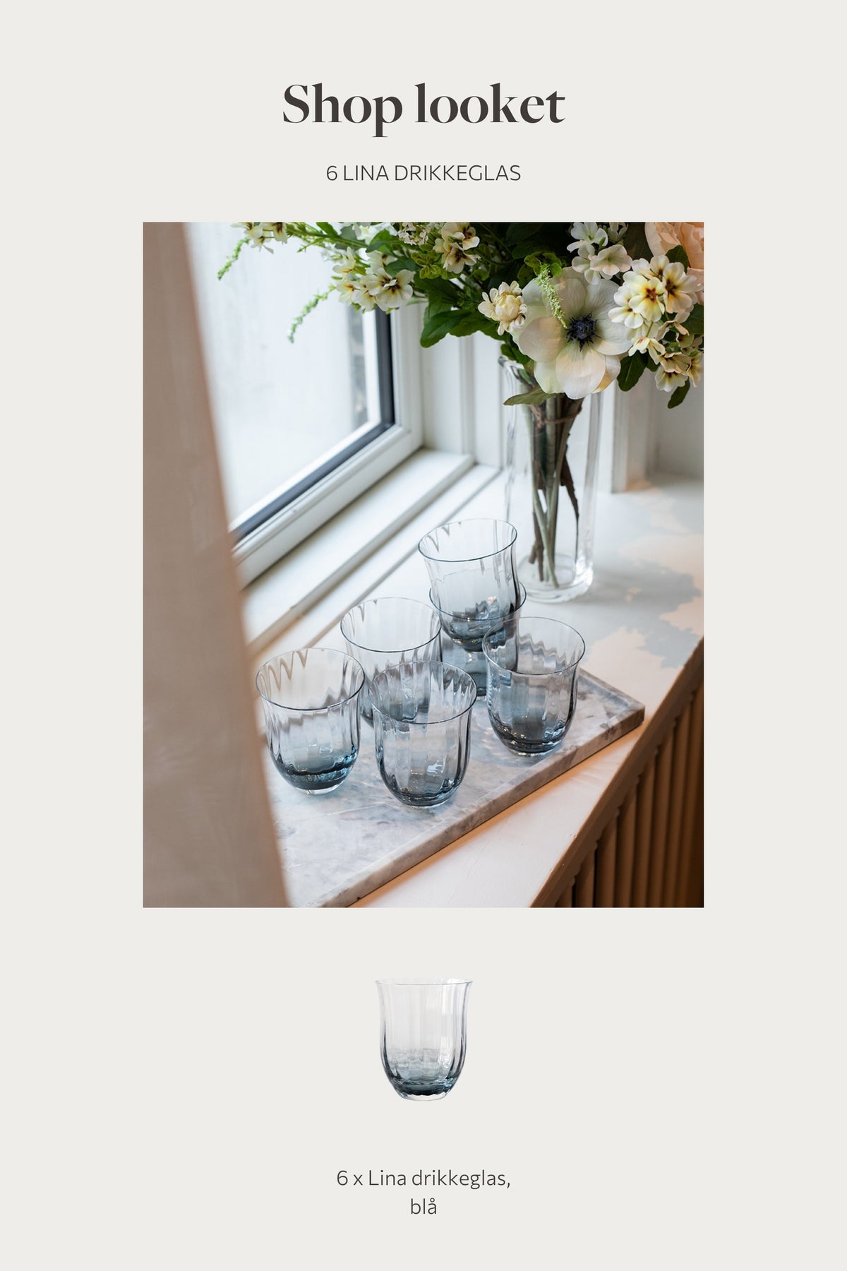 Lina Drikkeglas - Petrol blue I pakke med 6