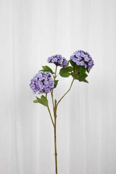 Video af Kunstig hortensia gren i lilla med tre hoveder.