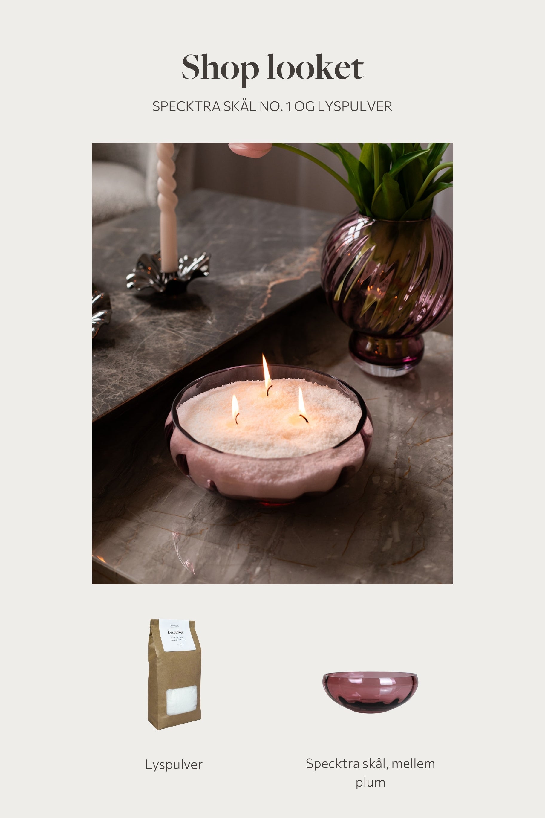 Shop looket - Specktra skål nr.1 og lyspulver - Plum