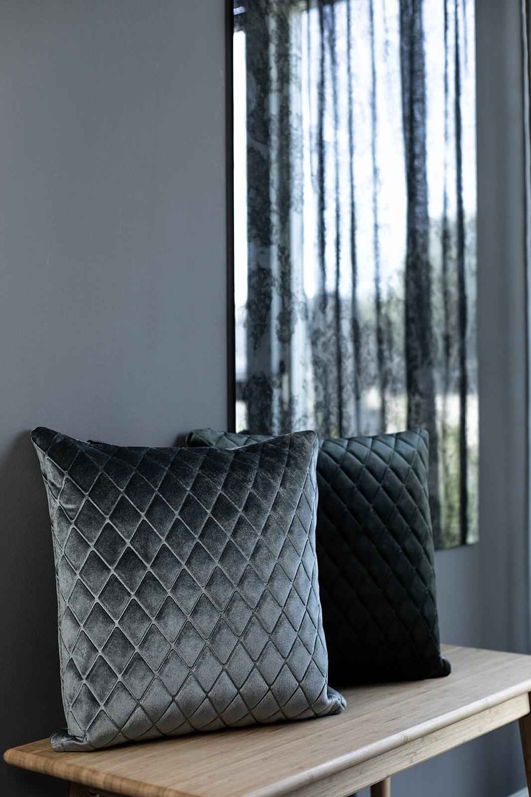 Daytona Pude - Sølv/Blå | 50*50