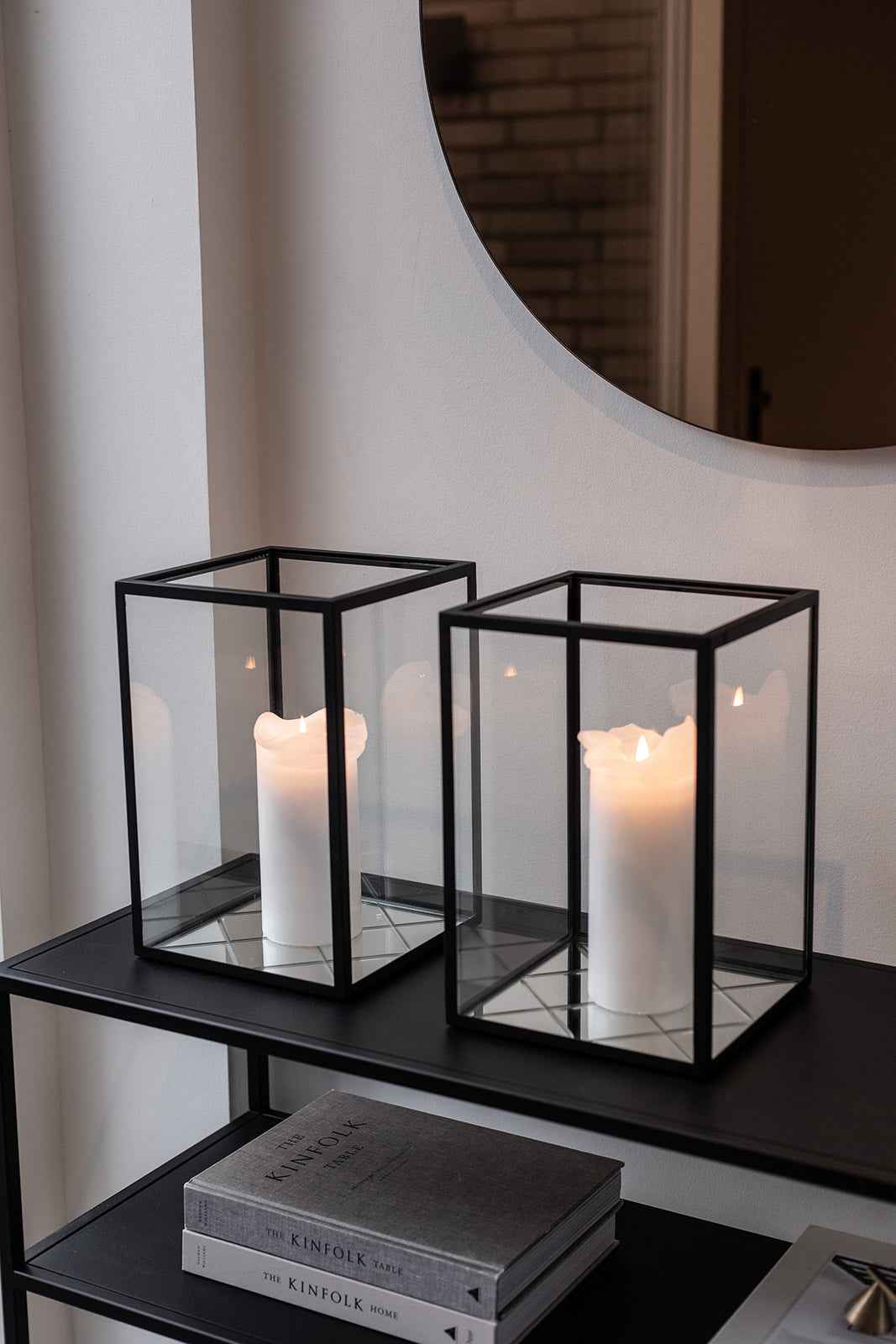 Harlequin Lanterne - Klar spejl | Sort ramme | Lille