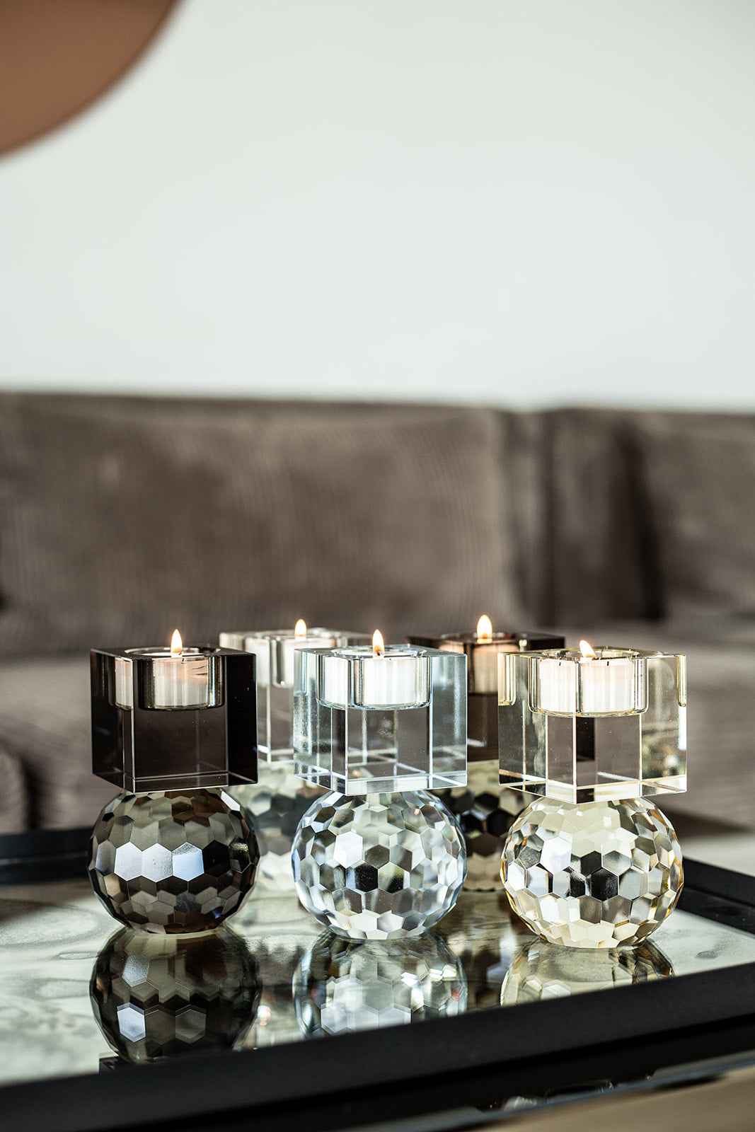 Shadow T-light Lysestage - Light Smoke